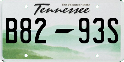TN license plate B8293S