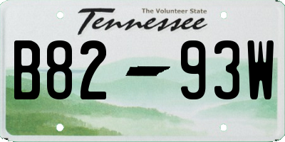 TN license plate B8293W
