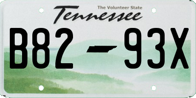 TN license plate B8293X