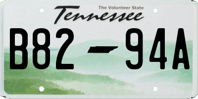 TN license plate B8294A