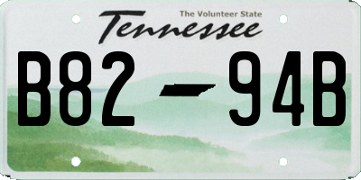 TN license plate B8294B