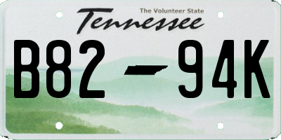 TN license plate B8294K