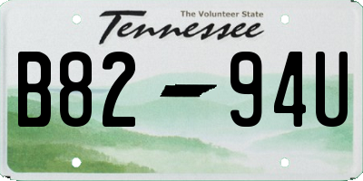 TN license plate B8294U