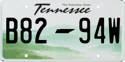 TN license plate B8294W
