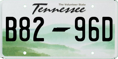 TN license plate B8296D