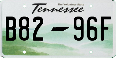 TN license plate B8296F