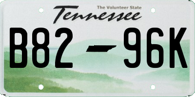 TN license plate B8296K