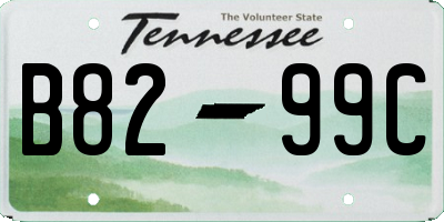 TN license plate B8299C