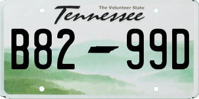 TN license plate B8299D