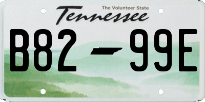 TN license plate B8299E
