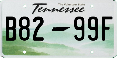 TN license plate B8299F
