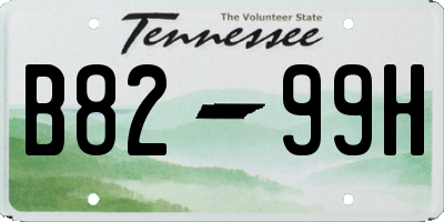 TN license plate B8299H