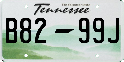 TN license plate B8299J