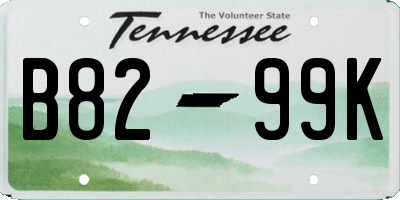 TN license plate B8299K