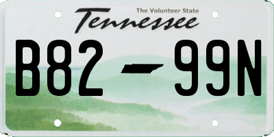 TN license plate B8299N