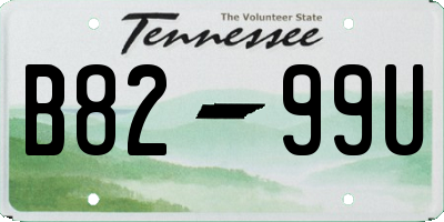 TN license plate B8299U