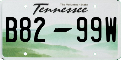 TN license plate B8299W