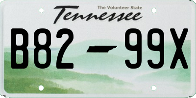TN license plate B8299X