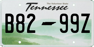 TN license plate B8299Z