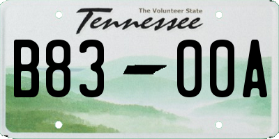 TN license plate B8300A
