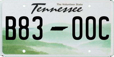 TN license plate B8300C