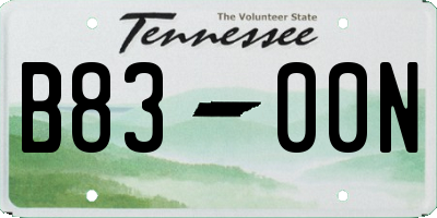 TN license plate B8300N