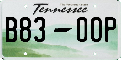 TN license plate B8300P