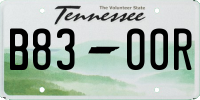 TN license plate B8300R