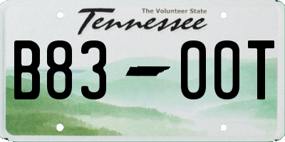 TN license plate B8300T