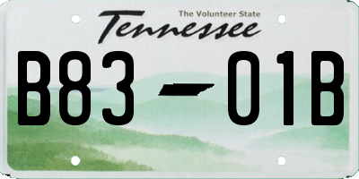 TN license plate B8301B