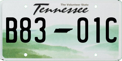 TN license plate B8301C