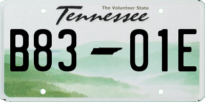 TN license plate B8301E