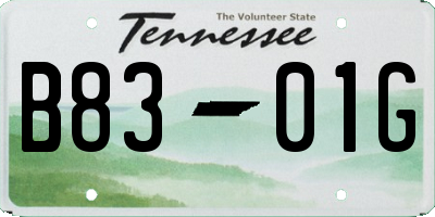 TN license plate B8301G