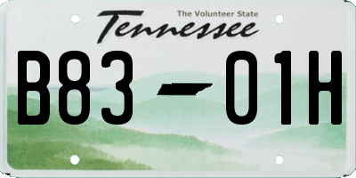 TN license plate B8301H