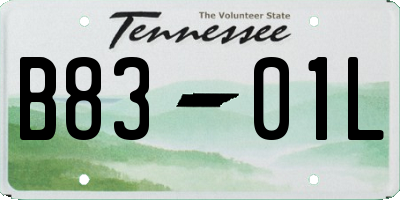 TN license plate B8301L