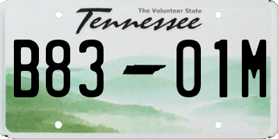 TN license plate B8301M
