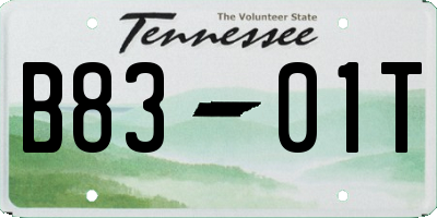 TN license plate B8301T