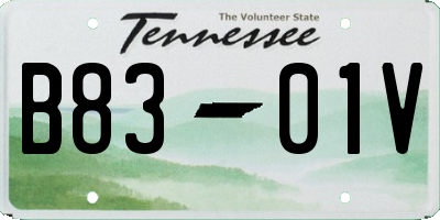 TN license plate B8301V