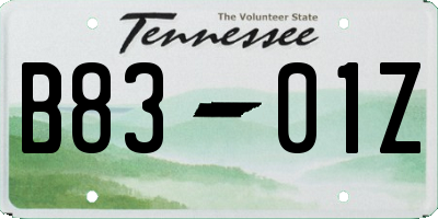TN license plate B8301Z