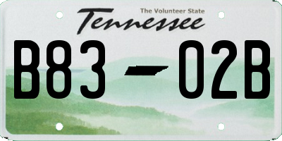 TN license plate B8302B
