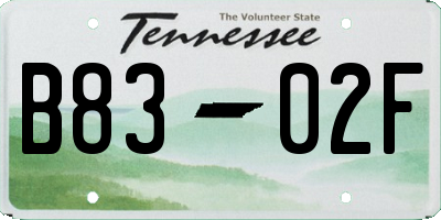 TN license plate B8302F