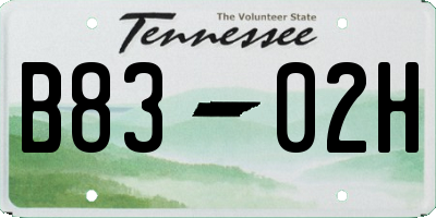 TN license plate B8302H