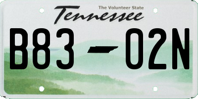 TN license plate B8302N