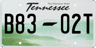 TN license plate B8302T