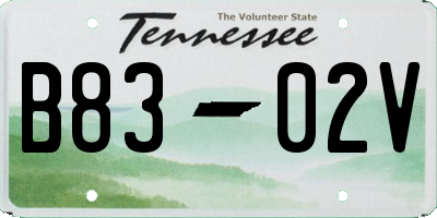 TN license plate B8302V
