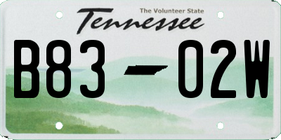 TN license plate B8302W
