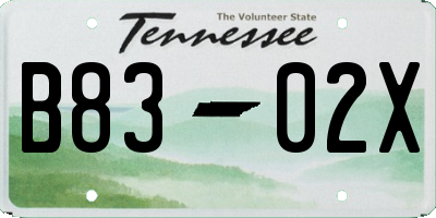 TN license plate B8302X