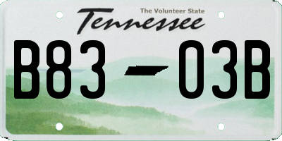 TN license plate B8303B