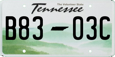 TN license plate B8303C