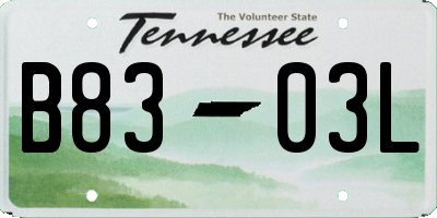 TN license plate B8303L